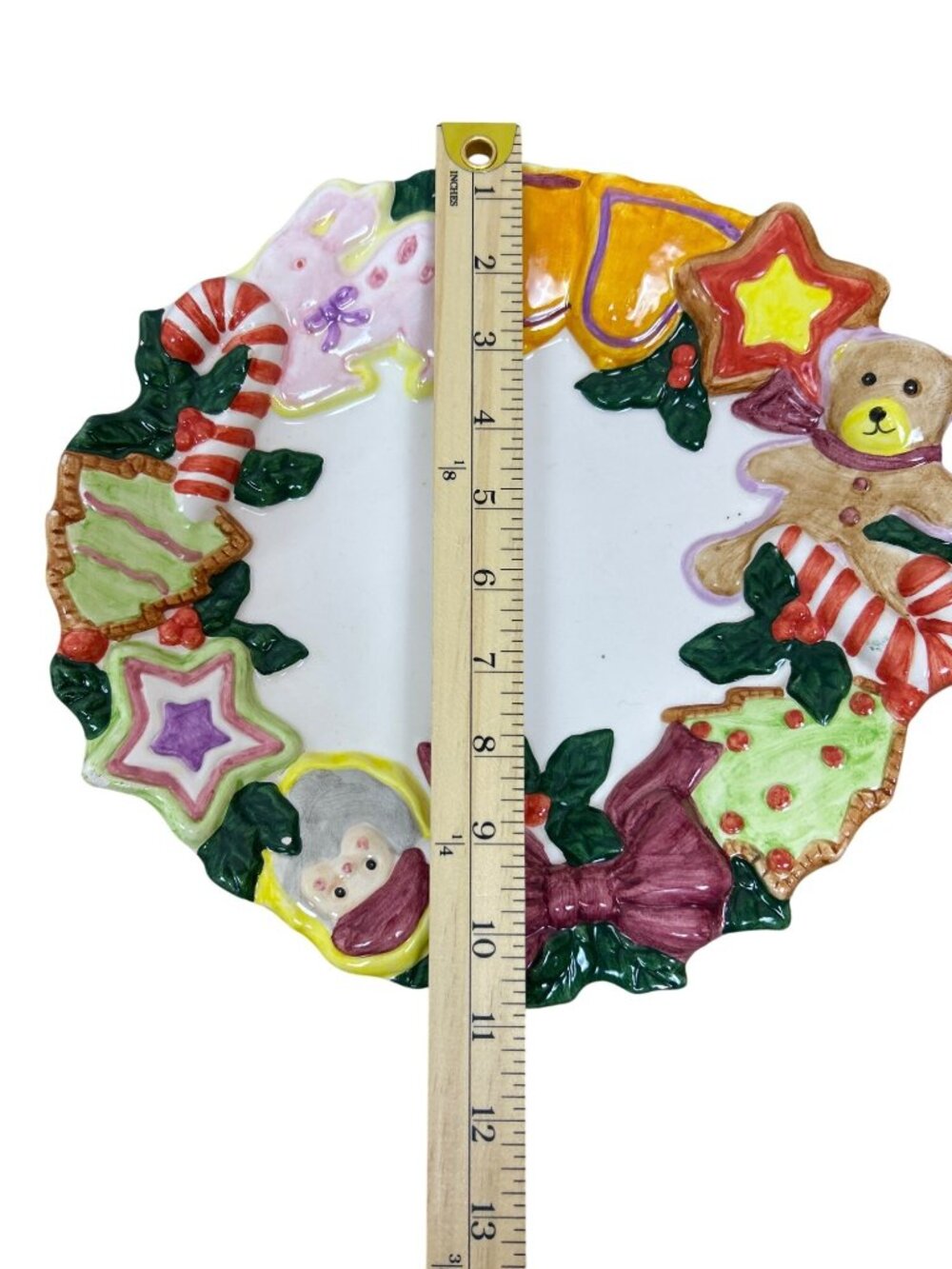 Nantucket Christmas Plate Santa Teddy Bear Ceramic Holiday Collectible Decor - Picture 9 of 9